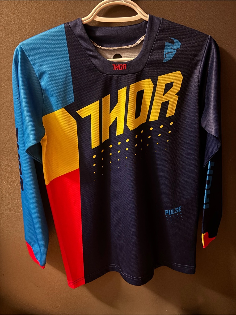 Youth large Thor dirt bike motocross jersey (small stain)